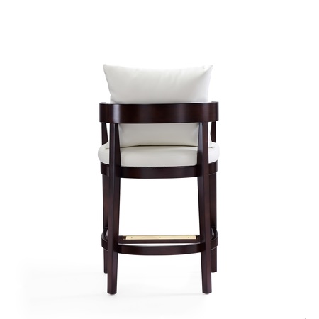 Manhattan Comfort Ritz Counter Stool in Ivory and Dark Walnut (Set of 3) 3-CS006-IV